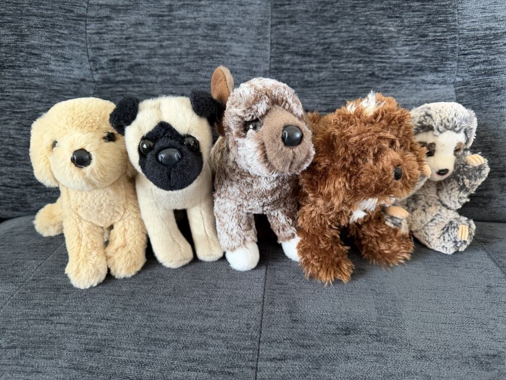 Douglas Cuddle Toy Small Plush Animal Lot Of 5 Golden Retriever Dog Sloth Dogs